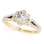 Load image into Gallery viewer, Semi-mount Round Cut Diamond Halo Engagement Ring