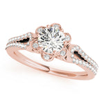 Load image into Gallery viewer, Semi-mount Round Cut Diamond Halo Engagement Ring