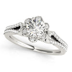 Load image into Gallery viewer, Semi-mount Round Cut Diamond Halo Engagement Ring