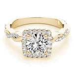 Load image into Gallery viewer, Twisted Shank Cushion Cut Engagement Ring