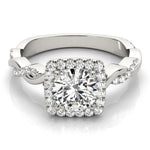 Load image into Gallery viewer, Twisted Shank Cushion Cut Engagement Ring