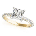 Load image into Gallery viewer, Pave Princess Cut Diamond Engagement Ring