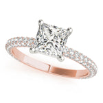 Load image into Gallery viewer, Pave Princess Cut Diamond Engagement Ring