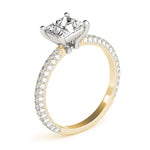 Load image into Gallery viewer, Pave Princess Cut Diamond Engagement Ring