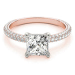 Load image into Gallery viewer, Pave Princess Cut Diamond Engagement Ring