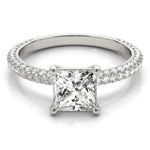 Load image into Gallery viewer, Pave Princess Cut Diamond Engagement Ring