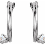 Load image into Gallery viewer, Cubic Zirconia Youth Hoop Earrings