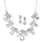Load image into Gallery viewer, Pear Shaped Bridal Necklace And Earrings Set