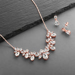 Load image into Gallery viewer, Bridal Rose Gold Necklace And Earring Set