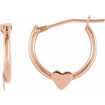 Load image into Gallery viewer, 14k Yellow Gold Hoop Heart Earrings