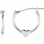Load image into Gallery viewer, 14k Yellow Gold Hoop Heart Earrings