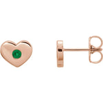 Load image into Gallery viewer, Modern Jewels for Gifting on Anniversaries and Birthdays: Emerald Heart Earrings
