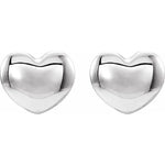 Load image into Gallery viewer, Sterling Silver Puff Heart Earrings