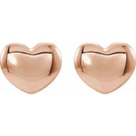 Load image into Gallery viewer, Sterling Silver Puff Heart Earrings