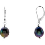 Load image into Gallery viewer, Black Cultured Freshwater Pearl Earrings