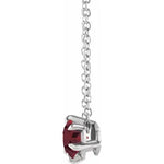 Load image into Gallery viewer, Round Sterling Silver Garnet Necklace