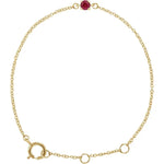 Load image into Gallery viewer, Sturdy Everyday Wear Jewelry for Women: 14K Yellow Gold Ruby Bracelet
