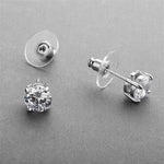 Load image into Gallery viewer, Sparkling Round Cubic Zirconia Stud Earrings