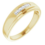 Load image into Gallery viewer, 5 Stone Square Diamond Band For Men
