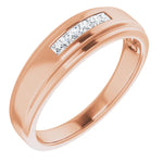 Load image into Gallery viewer, 5 Stone Square Diamond Band For Men