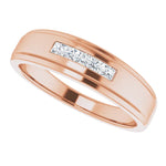 Load image into Gallery viewer, 5 Stone Square Diamond Band For Men