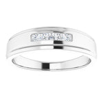 Load image into Gallery viewer, 5 Stone Square Diamond Band For Men