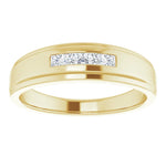 Load image into Gallery viewer, 5 Stone Square Diamond Band For Men