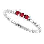 Load image into Gallery viewer, Polished Sterling Silver Ruby Ring: Anniversary, Birthday and Milestone Gifting Solution