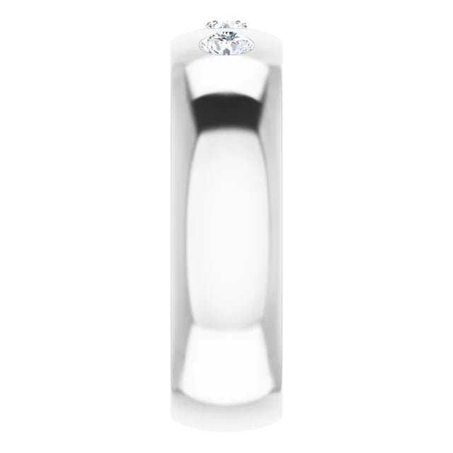 Three Stone Diamond Wedding Band For Men