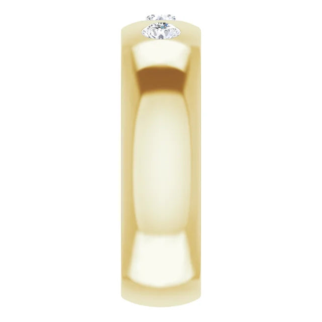 Three Stone Diamond Wedding Band For Men