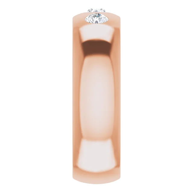 Three Stone Diamond Wedding Band For Men