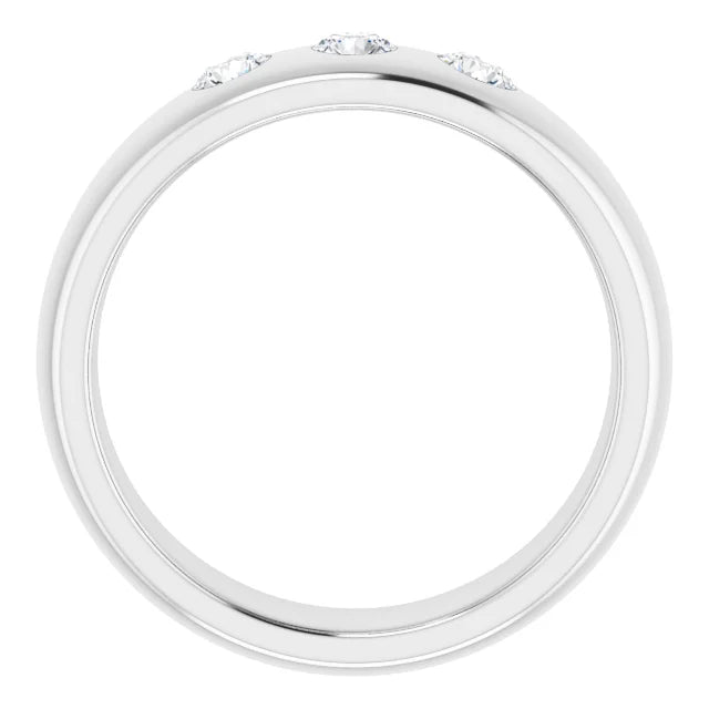 Three Stone Diamond Wedding Band For Men