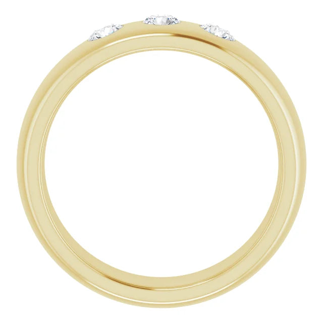 Three Stone Diamond Wedding Band For Men