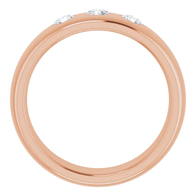 Three Stone Diamond Wedding Band For Men