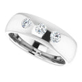 Three Stone Diamond Wedding Band For Men