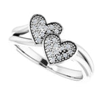 Load image into Gallery viewer, Sterling Silver Double Heart Ring