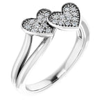 Load image into Gallery viewer, Sterling Silver Double Heart Ring