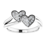 Load image into Gallery viewer, Sterling Silver Double Heart Ring