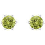 Load image into Gallery viewer, Sparkling Peridot August Birthstone Stud Earrings