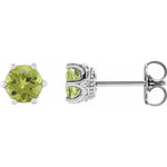 Load image into Gallery viewer, Sparkling Peridot August Birthstone Stud Earrings