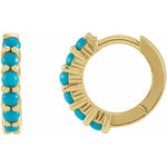 Load image into Gallery viewer, Turquoise Huggie Hoop Earrings