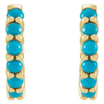 Load image into Gallery viewer, Turquoise Huggie Hoop Earrings