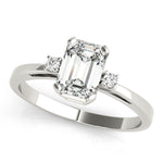 Load image into Gallery viewer, Three Stone Women's Emerald Cut Engagement Ring