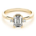 Load image into Gallery viewer, Three Stone Women's Emerald Cut Engagement Ring