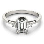 Load image into Gallery viewer, Three Stone Women's Emerald Cut Engagement Ring