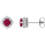 Load image into Gallery viewer, Sophisticated Pattern Halo Style Diamond Earrings