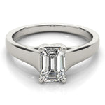 Load image into Gallery viewer, Emerald Cut Solitaire Diamond Engagement Ring