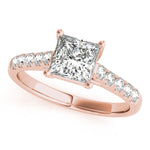 Load image into Gallery viewer, Single-Row Trellis Style Diamond Engagement Ring