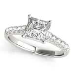 Load image into Gallery viewer, Single-Row Trellis Style Diamond Engagement Ring