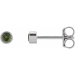 Load image into Gallery viewer, Natural Green Tourmaline Bezel Set Studs